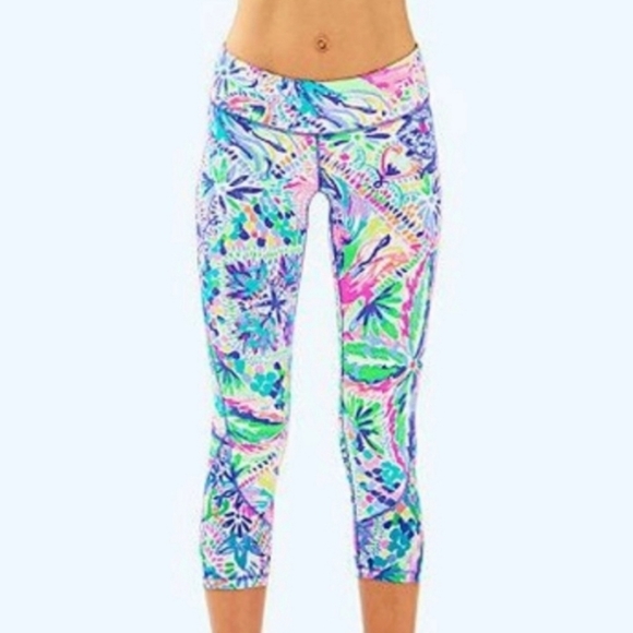 RARE Lilly Pulitzer Leggings Large Rochelle Weekender Capri Dancing on Deck‎ L - Picture 16 of 16